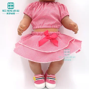 Кукольная одежда подходит для новорожденной куклы 43 см и американской куклы Стильная повседневная юбка в клетку