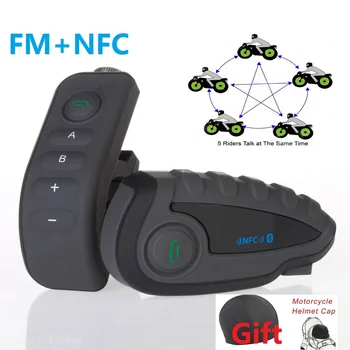 5 Всадников V8, Bluetooth-совместимый Интерком, шлем NFC, пульт дистанционного управления мотоциклетным рулем, Коммуникатор, шлем-гарнитура с FM-радио