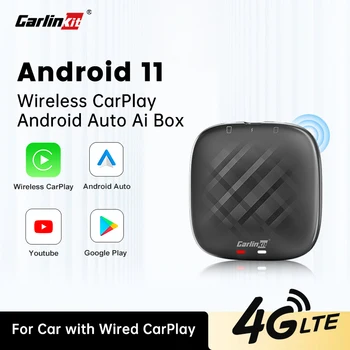 CarlinKit Android 11 Беспроводной CarPlay Ai Box Беспроводной автоматический адаптер Android для YouTube Netflix Google Play Store/SIM 4G LTE GPS
