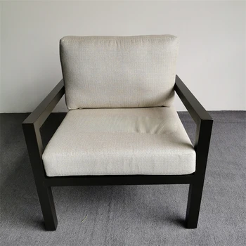 Kursi Sofa Luar Ruangan Kontrak Penggunaan Proyek Mebel Kursi Aluminium Bingkai Anti-UV Kain Santai Sofa Kursi Santai