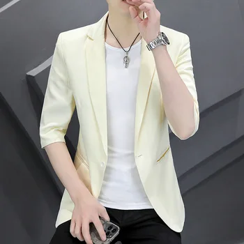 lis2674 новая корейская версия трендового мужского хлопчатобумажного костюма