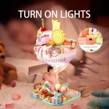 SEMBO Mystery Kingdom Лот Candy Planet, Милое освещение для мороженого, строительные блоки, фантастический Великий замок, Кирпичная розовая игрушка в подарок для девочки
