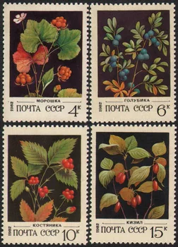 4 шт./компл. Почтовые марки СССР CCCP 1982 С маркировкой диких ягод Почтовые марки для коллекционирования