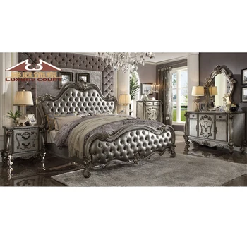 Спальный гарнитур Longhao special designs euroepan роскошный из цельного дерева серебристого цвета