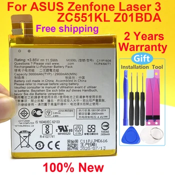 100% Новый C11P1606 2900 мАч Высококачественный Аккумулятор Для ASUS Zenfone Laser 3 ZC551KL Z01BDA Замена телефона С номером отслеживания