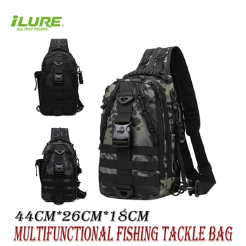 ILURE-Многофункциональный рюкзак для рыболовных снастей, большой водонепроницаемый аксессуар для рыбалки, кемпинга на открытом воздухе, сумка для приманки для альпинизма