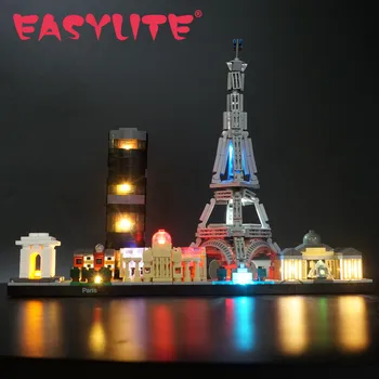 EASYLITE светодиодный Светильник Для 21044 Architecture Paris DIY Игрушки Блоки Только Кирпичи Комплект Освещения Не включает модель