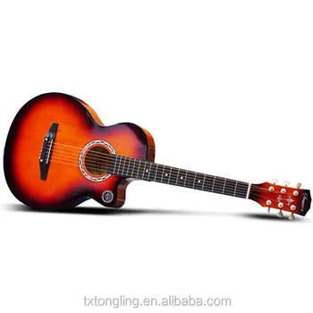 (TL-0027) 38 размер, цвет с волнистым рисунком, акустическая народная гитара из липы, китайская гитара