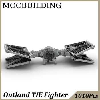 Модель самолета Outland Fighter MOC, строительный блок, кирпичи, игрушки-головоломки для детей, подарок на день рождения