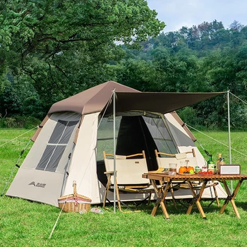 Портативная палатка на открытом воздухе, полностью автоматическая, для кемпинга, для кемпинга в дикой природе, непромокаемая, Плюс Толстый Черный Загар, для кемпинга в парке