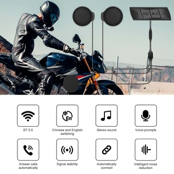 M7 Стерео с защитой от помех BT 5.0 Беспроводной переговорный телефон FM-музыкальный плеер Динамик Мотоциклетный шлем Гарнитура Практичная