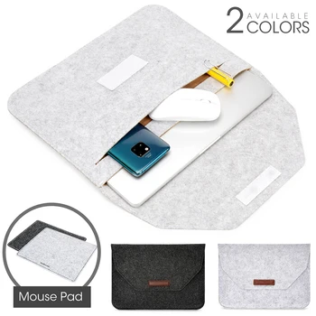 Новая фетровая сумка для ноутбука на липучке 11 12 13 15 дюймов для ноутбука XiaoMi MateBook для Macbook Air Retina Чехол с ковриком для мыши в подарок