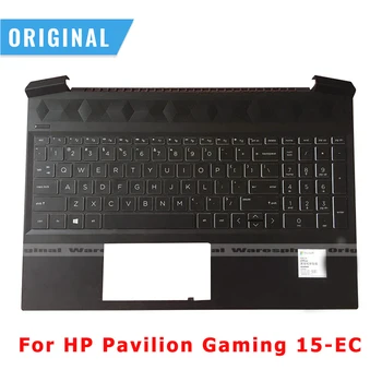 Новая Оригинальная Подставка для рук L72598-001 для HP Pavilion Gaming 15-EC 15Z-EC000, Верхняя крышка с белыми надписями, клавиатура США с подсветкой BL, Черная
