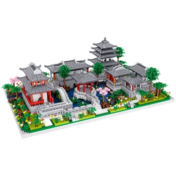 Набор строительных блоков для китайской традиционной классической садовой архитектуры (3930 шт.) для взрослых и детей