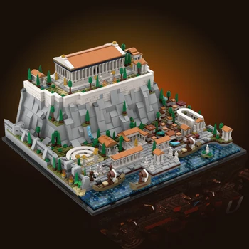 Афинский Акрополь, строительные блоки, Moc Architecture Resort, знаменитая историческая модель, обучающая игрушка, подарок для детей и взрослых для коллекции