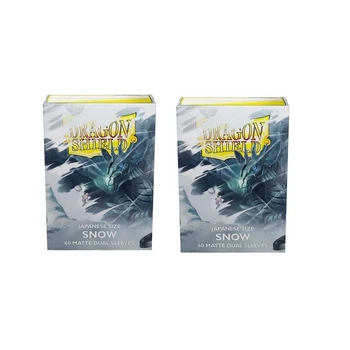 Комплект Dragon Shield: 2 упаковки по 60 матовых карточек Yu-Gi-Oh, защитные чехлы для мини-карточек Японского размера (матовый снег).