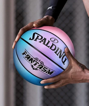 Spalding Basketball Fantasy Spirit Фиолетовое Зеркало 77-759Y Гигроскопичный PU Тренировочный Мяч Для Игры В Помещении И на Открытом Воздухе Размер Мяча 7