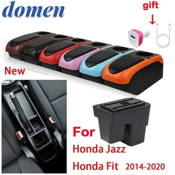 Для Honda Jazz Подлокотник Коробка 2014 2015 2016 2017 2018 2019 2020 Для Honda Fit Jazz 3 Автомобильный Подлокотник Подлокотник Коробка Для хранения USB чашка