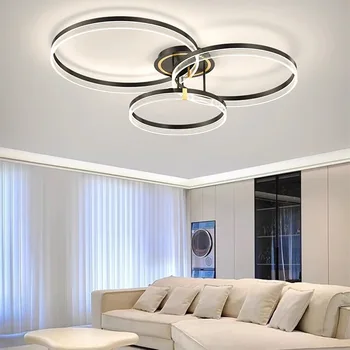 Nordic Living Room Lamp Light Роскошная Креативная комбинация Circle Потолочный светильник Простые современные атмосферные домашние сетевые лампы для спальни