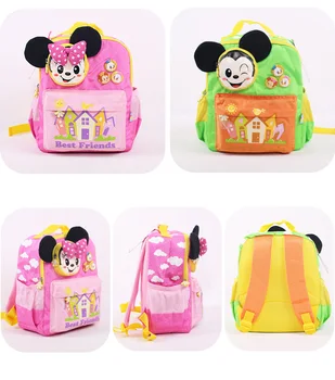 Модный детский рюкзак Disney для девочек и мальчиков, школьная сумка для малышей, детский сад, Мультяшная сумка с Микки и Минни