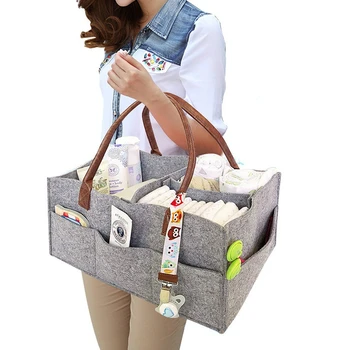 Портативная Складная Фетровая сумка для хранения подгузников Многофункциональная сумка для детской одежды, Органайзер для детских подгузников, сумки для мам