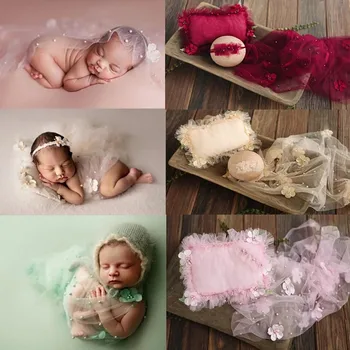Реквизит для фотосъемки новорожденных Оберточное Одеяло сетчатый фон Детская фотостудия Fotografia Acessorios