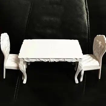 Миниатюрный Настольный набор Забавный Портативный Мини-Кукольный Домик с гладкой Поверхностью, настольный Стул для развлечения, модель настольного стула, Мини-настольный стул