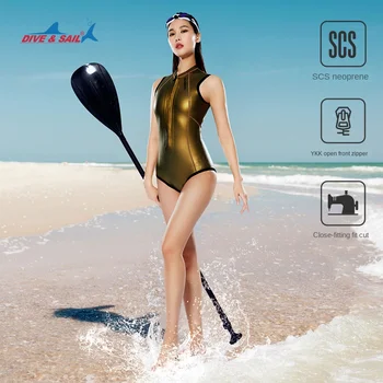 Скользящий кожаный гидрокостюм для фридайвинга 2 мм, ослепительная мокрая одежда, бикини без рукавов, теплый гидрокостюм для серфинга