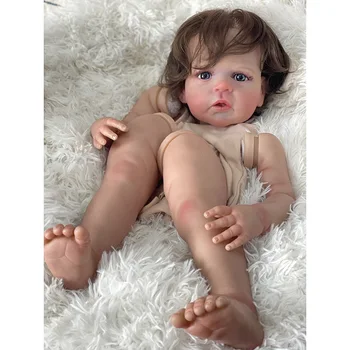 24-дюймовый Размер готовой куклы Sandie Reborn Baby, уже окрашенной, реалистичные мягкие на ощупь Гибкие готовые детали для куклы Прямая поставка