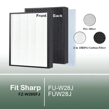 FZ-W28SFJ Замена FZW28SFJ True HEPA и угольного фильтра для модели FU-W28J FUW28J Sharp Воздухоочиститель