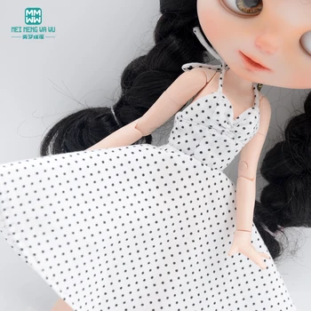 Подходит для кукольной одежды Blyth Azone OB22 OB24 28-30 см, модная юбка в горошек на бретелях, многоцветная