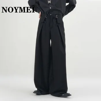 NOYMEI/ однотонные костюмные брюки с драпировкой, мужские брюки с покрытием, широкие прямые модные весенние мужские брюки в корейском стиле, повседневные WA1553