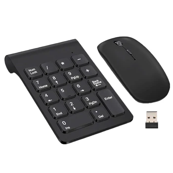 Беспроводная мини-цифровая клавиатура и мышь 2.4G, набор из 18 клавиш, USB-цифровая клавиатура, мышь для ноутбука, настольный компьютер
