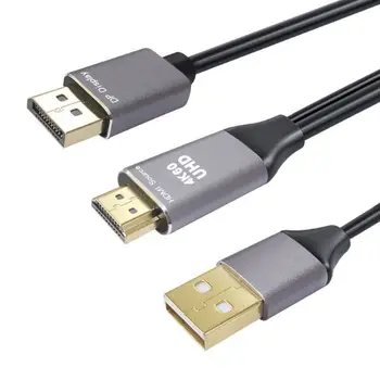 Кабель-адаптер HDMI 2.0 для подключения к порту дисплея, кабель-конвертер, совместимый с HDMI, для подключения к Displayport для портативных ПК PS4 / XBox