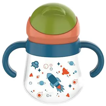 Соломенная чашка для потягивания младенцев с мультяшным изображением, защищающая от разлива, Соломенная чашка, защищающая от таблеток, Тренировочная чашка, Переходная чашка для малышей
