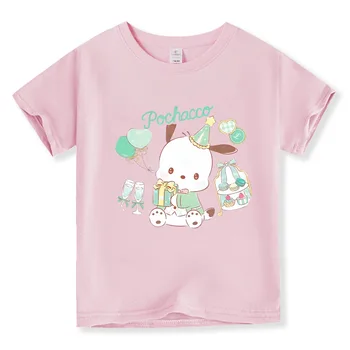 Новая милая футболка с короткими рукавами для девочек, детский топ в иностранном стиле, Летний топ 2023, милая дышащая футболка, футболки с героями мультфильмов