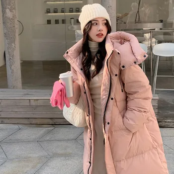 Зимняя новая мода 2023, свободная женская куртка с капюшоном, утолщенная куртка для хлеба, теплое пальто