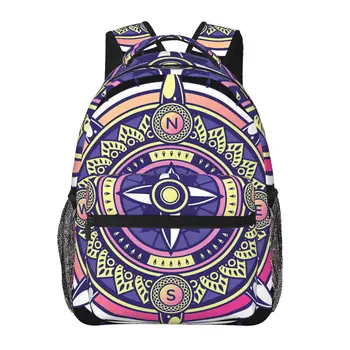 Декоративный рюкзак Compass Rose в античном стиле для девочек и мальчиков, дорожный рюкзак для подростков, школьная сумка
