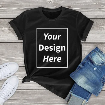Ваш собственный дизайн, Изображение логотипа бренда, Рубашка на Заказ, Футболка с коротким рукавом, Топ с Принтом, Женская Унисекс, Мужская Уличная Футболка, Сделай сам, 15 цветов