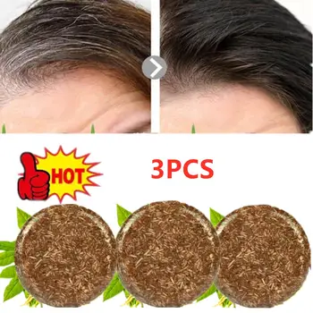 3XHair Шампунь Polygonum Essence Шампунь Для Затемнения Волос Мыло Натуральный Органический Шампунь Для Волос Седые Волосы Обратное Очищение Волос