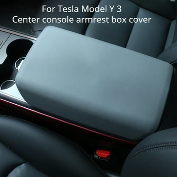 Для Tesla y модель 3 Крышка подлокотника центральной консоли TPE, устойчивая к царапинам, износостойкая коробка для подлокотников, защитная модификация декора