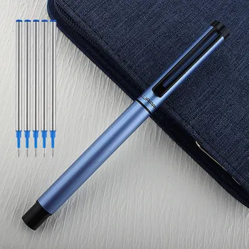 Высококачественная 8022 Синяя Деловая Офисная ручка-роллер со Средним Кончиком, Канцелярские принадлежности для школьников, Шариковые ручки