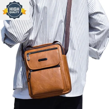 Мужская сумка через плечо, деловые портфели, повседневный ноутбук, ретро офисная мужская сумка-мессенджер с верхней ручкой