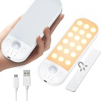 USB перезаряжаемый ультратонкий настенный светильник с датчиком движения, магнитный светильник для шкафа, ванной комнаты, кухни
