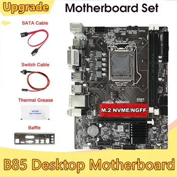 Материнская плата B85 + Кабель SATA + Кабель переключения + Перегородка + Термопаста LGA1150 M.2 NVME DVI VGA HD Для 4-го процессора I7 I5 I3