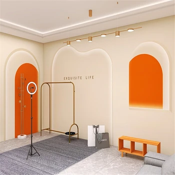 Пользовательские Скандинавские 3d арки обои терраццо настенная ткань роскошная красота магазин одежды фоновые обои для съемки гостиной