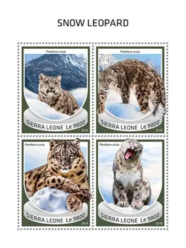 Сьерра-Леоне, 2018 год, Редкие и драгоценные дикие кошки, клеймо животного, настоящий оригинал, коллекция в хорошем состоянии