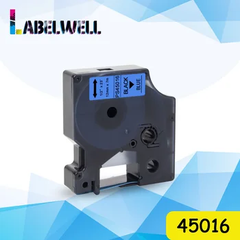 Labelwell совместим с Dymo D1 45016 12 мм этикеточная лента черного цвета на синем картридж для этикеток замена для DYmo LabelManager LW160 LW280